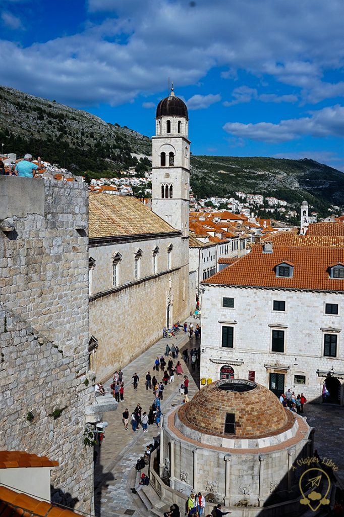 Onorio fountain from wall Dubrovnik