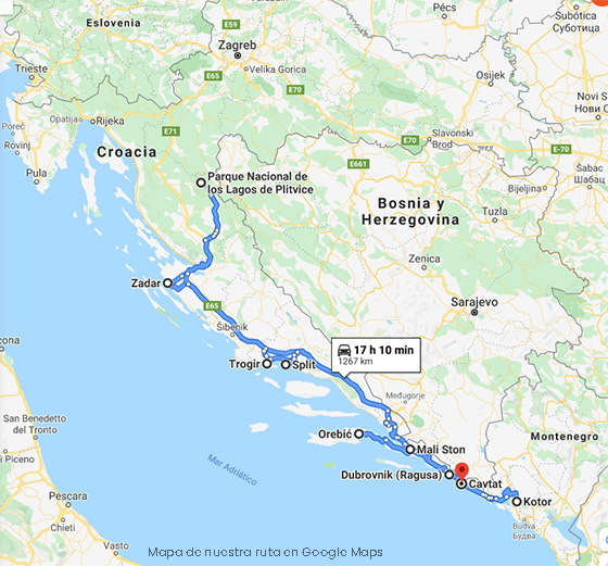 mapa de nuestra ruta